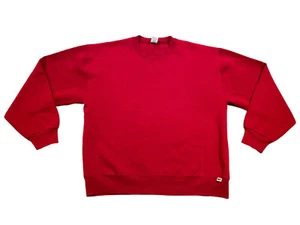 Vintage Russell Athletic Blank Crewneck Sweatshirt Red Large Men’s Clean - Picture 1 of 9
