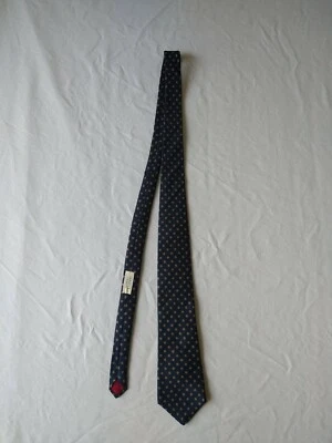 Corbata Johnny Carson Azul Marino Rojo Dorado Flor Seda Vintage Foto 1 de 4