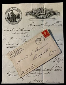 1896 Supreme Lodge Knights & Ladies of Honor Letterhead Rockport Indiana - Picture 1 of 9