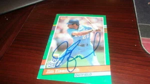 Tarjeta Donruss firmada por Jim Eisenreich Kansas City Royals 1991 certificado de autenticidad - Imagen 1 de 1