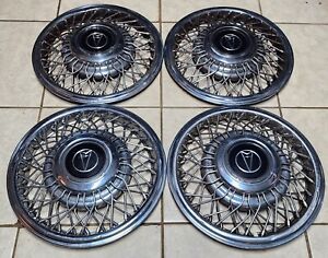 Set of 4 OEM 1987-1988 Pontiac Bonneville LE 14" Wire Spoke Hubcaps Wheel Covers