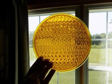 8" Yellow Glass Traffic Light Signal Lens Kopp Glass 
