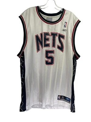 Jersey blanco New Jersey Nets Jason Kidd #5/Reebok talla XL (H39) Foto 1 de 4