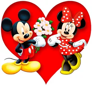 Topolino e Minnie San Valentino Ferro da Stiro su Trasferimento per T-Shirt e Tessuti Colore Chiaro #7 - Foto 1 di 4