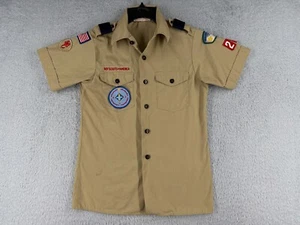 Boy Scouts of America Shirt Youth Large Beige Short Sleeve Poly Boulder Area AZ - Picture 1 of 14