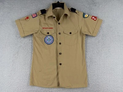Camisa Boy Scouts of America Juvenil Grande Beige Manga Corta Poli Boulder Área AZ Foto 1 de 4