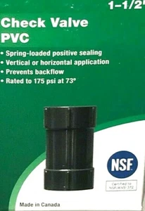 ProPlumber Check Valve PVC 1-1/2" PPCV150-PL - Picture 1 of 3