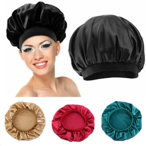 Hair Wrap Cap Cap Soft Hat Headwear Silk Satin Elastic Women Sleeping Bonnet - Picture 1 of 25