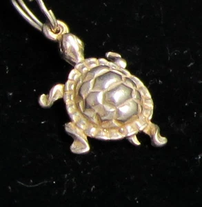 Nachlass Vintage selten schön Sterling Silber detailliert Schildkröte Charm Anhänger - Bild 1 von 4
