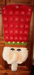 Christmas Red Felt Plush Nutcracker Advent Calendar 19"x43" New - Picture 1 of 9
