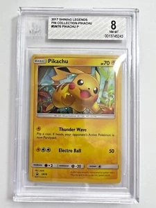 BGS 8 Casi nuevo-Nuevo Colección de Pines Pikachu Promo 2017 Pokémon Shining Legends SM76 - Imagen 1 de 6