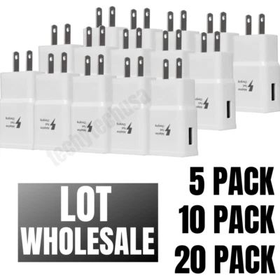 Wholesale For Samsung S10 S20 Adaptive Fast USB Wall Charger Power Adapter Plug - Image 1 of 4