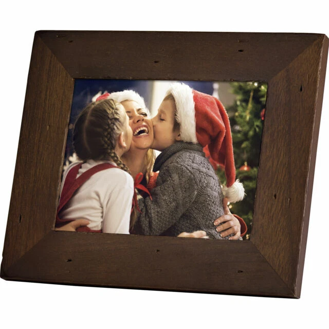 NEW!! Polaroid 8 Inch Digital Picture Frame Candlenut Distressed Wood PDF 800cd  - Image 1 of 1