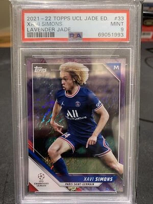 2021-22 Topps UEFA Champions League Jade Xavi Simons /15 Lavender PSA 9 Mint - Image 1 of 2