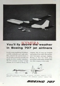 'BOEING 707' Jetliners Aeroplane Print #3 - Original 1957 ADVERT - Picture 1 of 1