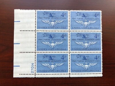 US #1185 Plate Block of 6 Naval Aviation Mint NH 1961 - Image 1 of 2