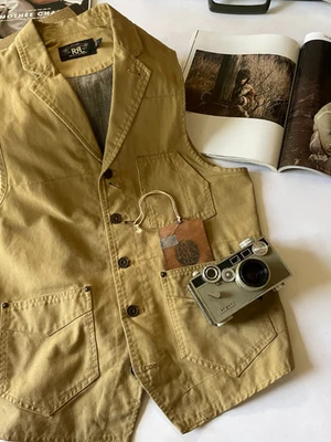 Early RRL Vintage Piece!_Dirty Look Double RL  Khaki VEST for Engineers Workwear - Image 1 of 4