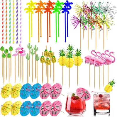 BOHORAY 136Pcs Cocktail Accessories for Drinks,Cocktail Party Decorations with Cocktail