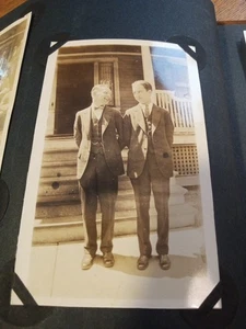 Antique Photo Album Early 1900's w/23 Snapshots Some Gay Men - Picture 1 of 12