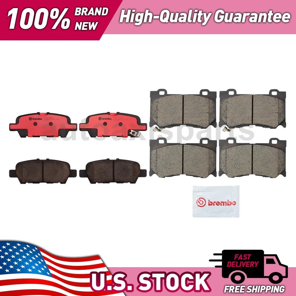 Juego de 2 pastillas de freno de disco Brembo delanteras traseras para Infiniti G37 2011-2013 Foto 1 de 4