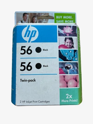 Original HP 56 C9319FN - Paquete de 2 cartuchos de tinta negra 2006 nuevos Foto 1 de 4