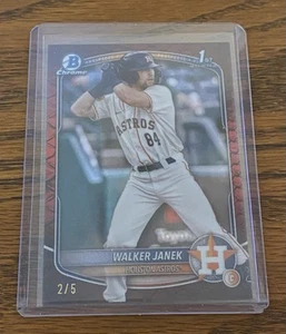 2025 Bowman Chrome Walker Janek Reptillian Red Refractor #'ed 2/5 (BCP-15) - Picture 1 of 3