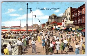 1948 WORLD FAMOUS BOARDWALK ATLANTIC CITY NEW JERSEY NJ POSTCARD - Picture 1 of 2