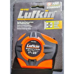Lufkin 1" X 25' Engineers Measuring Tape HI-Viz PHV1425ED New In Package - Picture 1 of 4