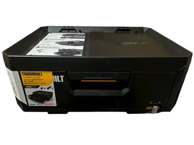 ToughBuilt StackTech 1-Drawer Tool Box, Durable Plastic Storage Organizer, Black - Image 1 of 4