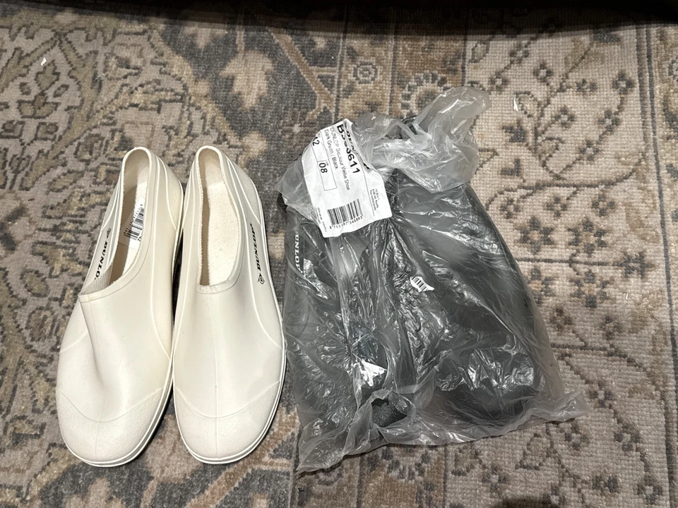 (2) Sz 8 Green & Cream Unisex Waterproof Garden Welly Shoes Gardening Clogs - Image 1 of 4