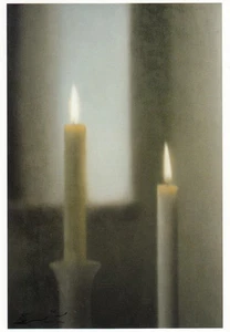 Tarjeta doble con sobre: Gerhard Richter - Dos velas / Tarjeta de duelo - Imagen 1 de 1