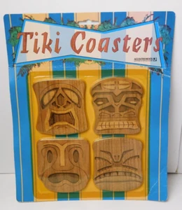 Tiki Coasters Accoutrements 1999 - Tropical Hawaii Polynesian Kitsch Bar - Nuevo de Lote Antiguo - Imagen 1 de 3
