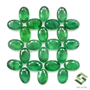 6x4 mm Certified Natural Emerald Oval Cut Lot 24 Pcs 9.72 CTS Loose Gemstones - Picture 1 of 6