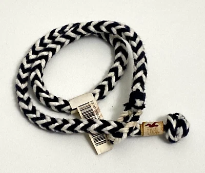 HOLLISTER СИНИЙ БЕЛЫЙ ДВОЙНОЙ НАДЕЖНОМ ТКАНИ БРАСЛЕТ НОВЫЙ С ЯРЛЫКАМИ - Изображение 1 из 4