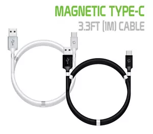 Cellet 3.3 Feet Magnetic Self Winding USB-C Charging / Data Cable - Picture 1 of 17