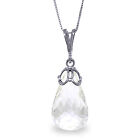 7 Ctw 14K Solid White Gold Fine Arrow Sent Forth White Topaz Necklace 20