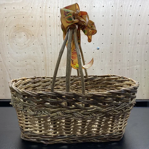 Wicker Woven 3 Handle Bread Basket Fall Theme Thanksgiving Holiday Decoration Cover