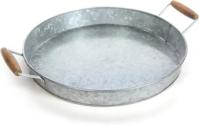 Unique Essential Galvanized Iron Round Serving Tray - Image 1 of 2