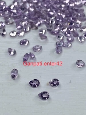 Natural Pink Amethyst Faceted 5x4 Pear Cut Calibrated Size Loose Gemstone E - Image 1 of 4