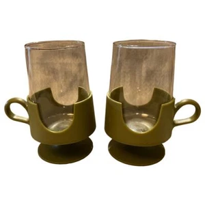 Vintage MCM Glas-Snap by Corning 2er Set Avocado grüne Gläser 1970 Reto - Bild 1 von 6