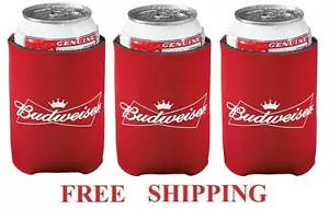 BUDWEISER 3 BUD LATTINA DI BIRRA AVVOLGENTE REFRIGERATORI KOZIE COOZIE COOLIE HUGGIE NUOVO - Foto 1 di 1