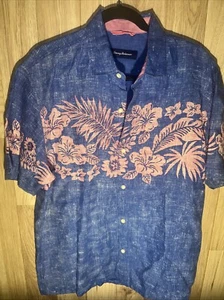 Tommy Bahama Men's Medium Waimea Wonder Linen Camp Shirt Old Royal - Picture 1 of 7