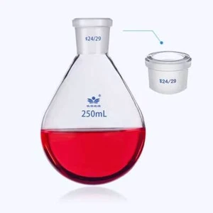Chemistry Glassware Eggplant Shaped Flask 5ml-3000ml Borosilicate Transparent - Picture 1 of 8