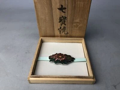 Y7937 OBIDOME Cloisonne Faja Clip Firmado Caja Japón Antiguo Kimono Accesorio Foto 1 de 4