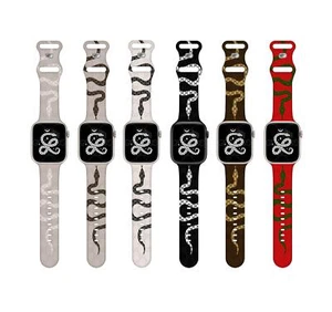 Luxury engrave silicone Strap for Apple Watch band Series 10/9/8 49/45/46mm 41mm - Picture 1 of 38