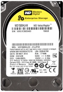 Disque Dur WD VELOCIRAPTOR WD1500HLHX 150 Go 10000 Tr/min 32 Mo SATA III 2,5'' - Photo 1/3