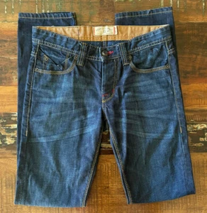 People Vs West Mens Jeans Dark Wash Straight Leg Button Fly 30x33 1/2" Made USA - Picture 1 of 12
