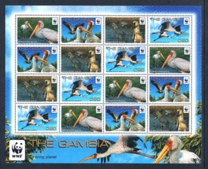 1/3 off $23.00 Scott Value - 2011 GAMBIA 16v Storks sheet Birds CV MNH NH UMM - Picture 1 of 3
