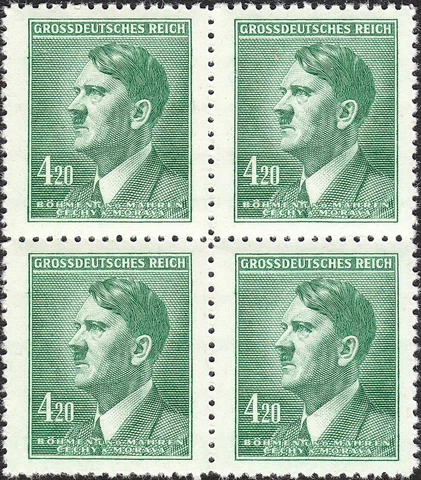 Stamp Germany Bohemia B&M Mi 142 Sc 90 Block 1945 WWII Fascism Hitler Hitler MNH Cover