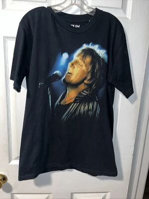 Camiseta Rod Stewart 2007 gira de conciertos 2 caras grande algodón negra Foto 1 de 4